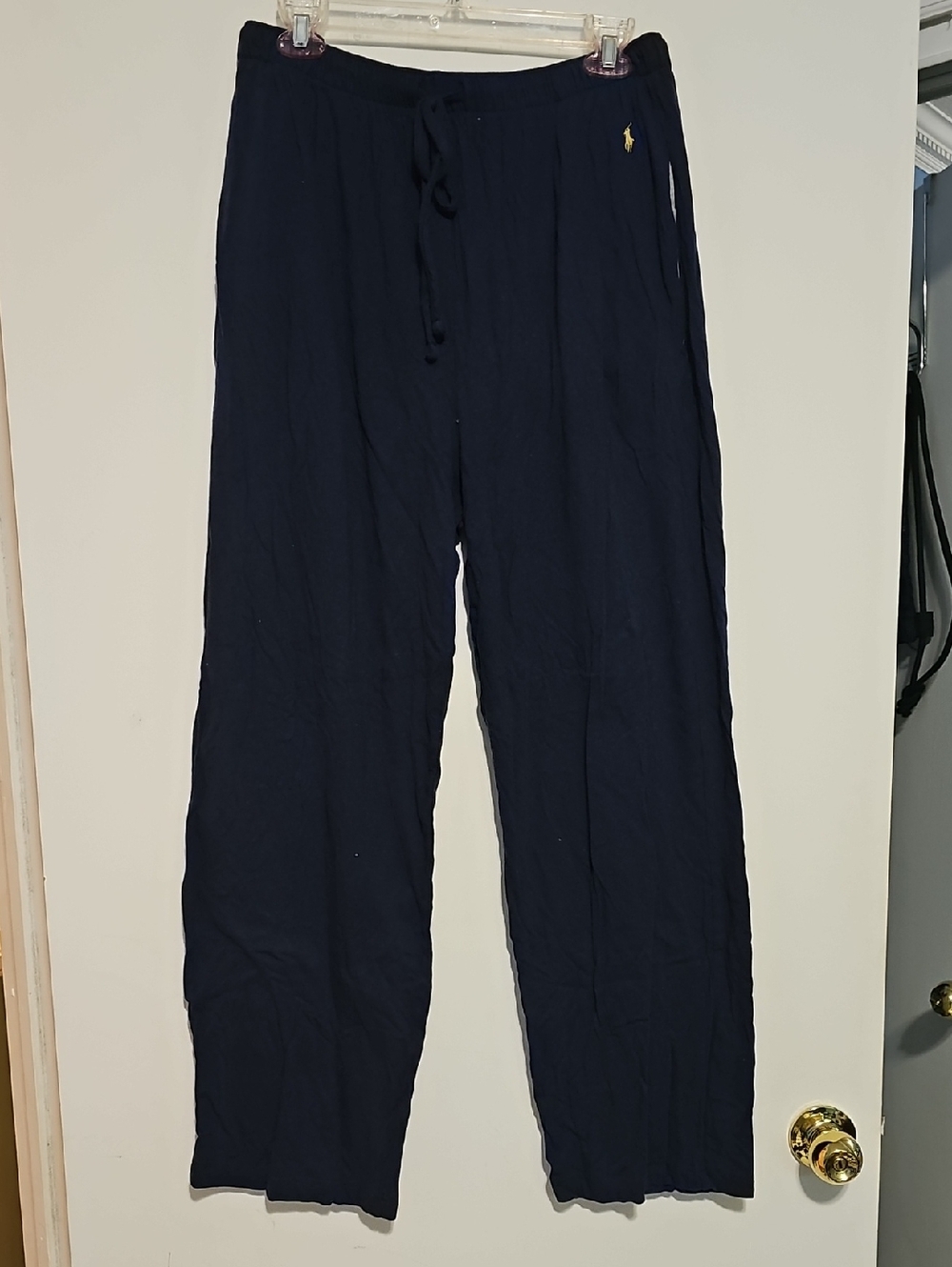 Polo by Ralph Lauren Navy Drawstring Sleepwear Pants  with Logo Sz Medium Men's